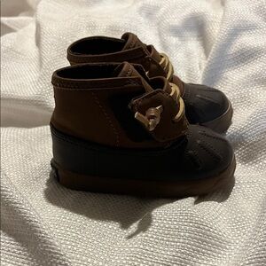 Sperry Brown and Black Baby Walker Shoes